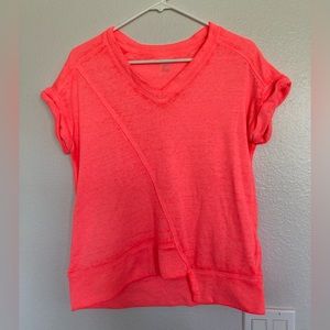 4/$25 Calvin Klein Performance Bright Salmon Pink Shirt Women’s Small